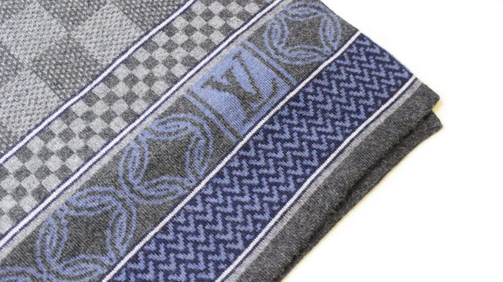 Louis Vuitton Blue Damier Striped Scarf – Savonches